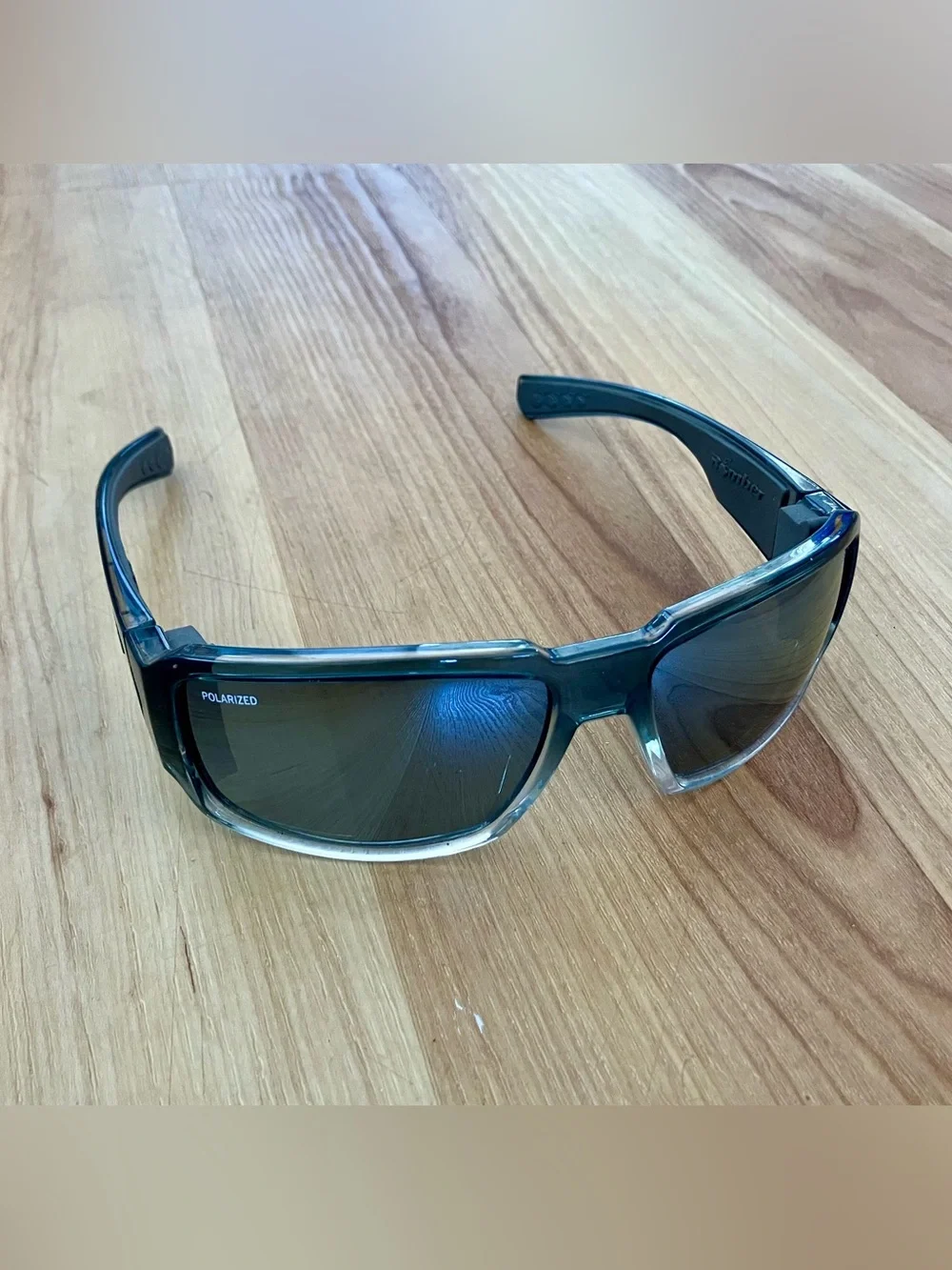 Bomber Polarized Shield Sunglasses; 3 Knicks on Right Lense-See Last Photo